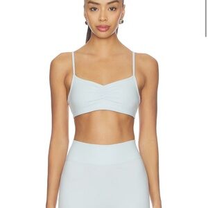 Seamless Light Blue Ruched Bralette - Women Intimates & Sleepwear